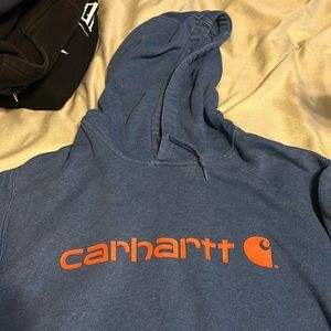 Mens Blue and Orange Carahartt hoodie